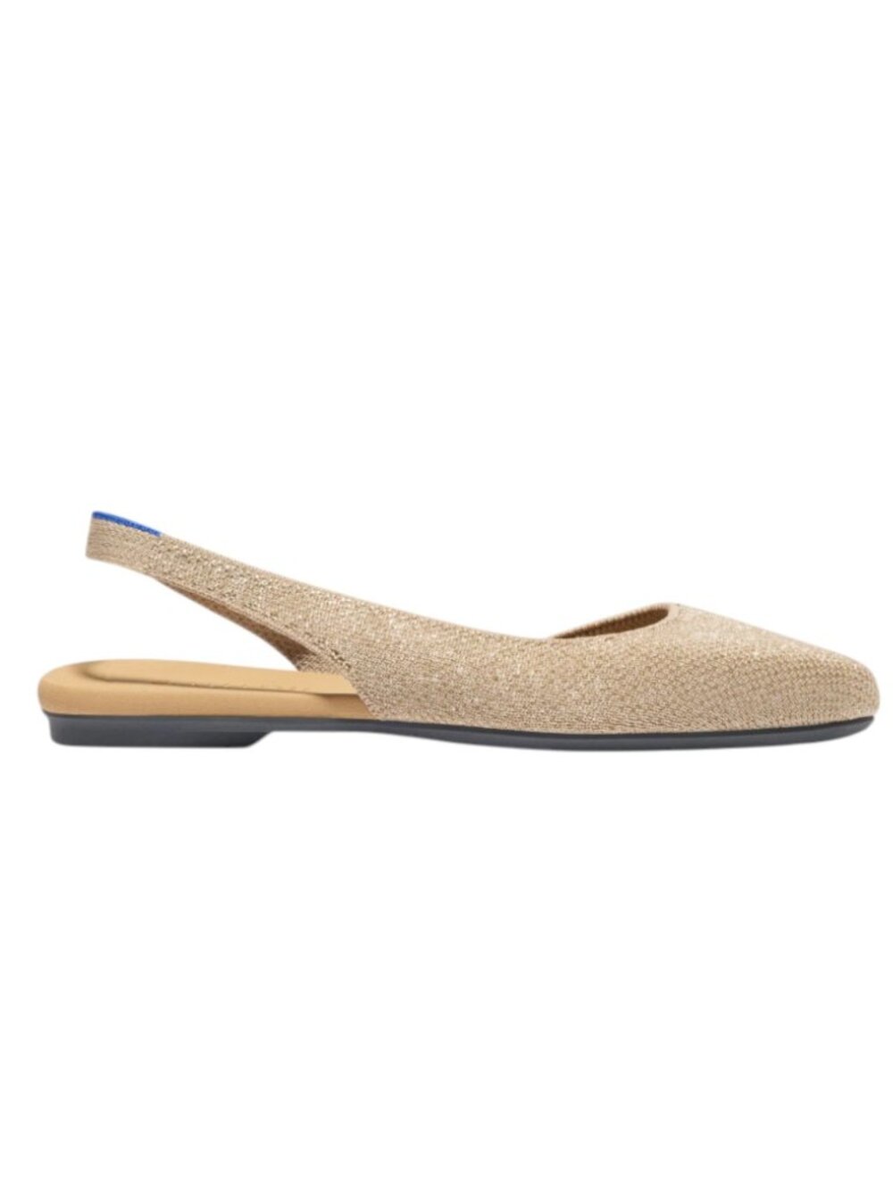Rothy's The Almond Toe Slingback Flat In Metallic Prosecco Comfort Casual Sz 8.5 - Picture 4 of 7